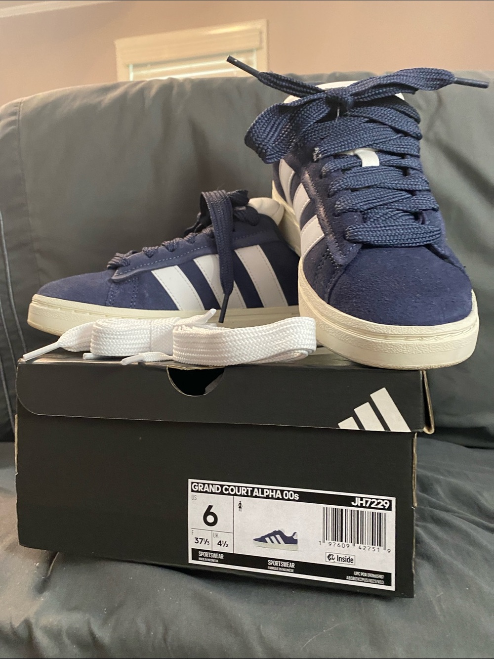 adidas Navy and White Suede Women’s Sneakers
